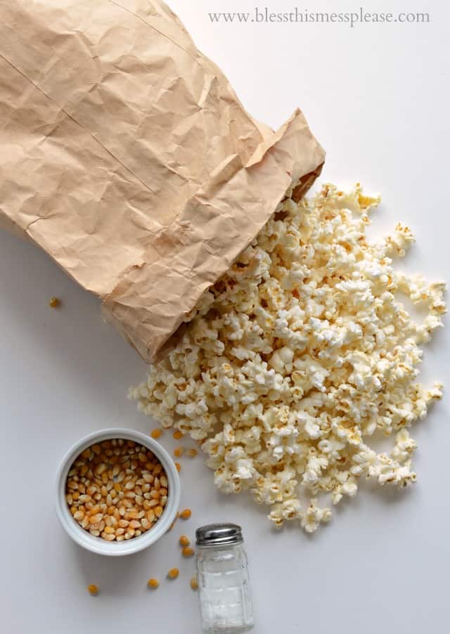 How to Pop Popcorn in a Brown Paper Bag in the Microwave (I bet you didn't know you could do this!) Quick and easy guide on how to pop popcorn in the microwave using just a paper bag, no oil needed.